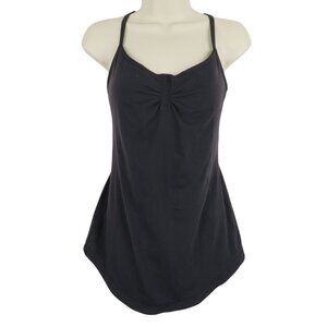 Lululemon Womens 8/10 Solid Black Built in Bra Athletic Workout Tank Top Fitness